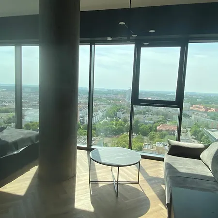 アパート Panorama 21 Floor Hanza Tower シュチェチン